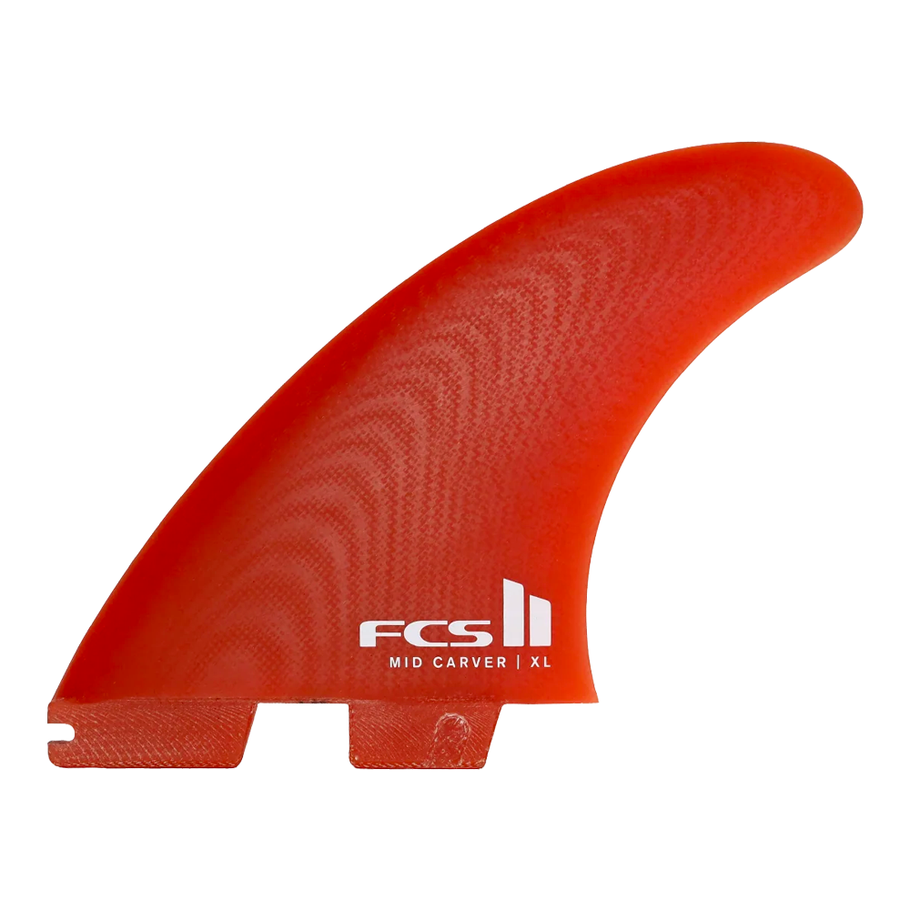 FCS II - Fins Thrusters - Mid carver Glass fiber Burnt orange Surf Hardware International