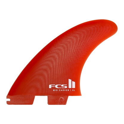 FCS II - Fins Thrusters - Mid carver Glass fiber Burnt orange Surf Hardware International