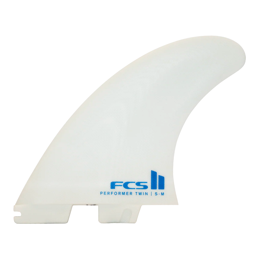 FCS II - Ailerons Twin + 1 - Performer Fibre de verre White Surf Hardware International