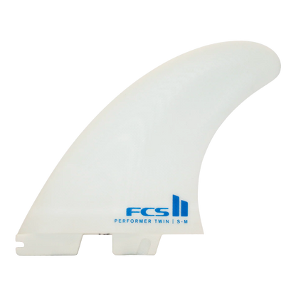 FCS II - Ailerons Twin + 1 - Performer Fibre de verre White Surf Hardware International