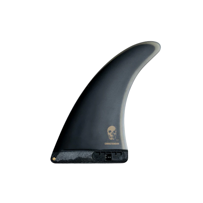 FCS II - Ailerons Single - Christenson Mid Tracker Fibre de verre noir 7.5" Surf Hardware International