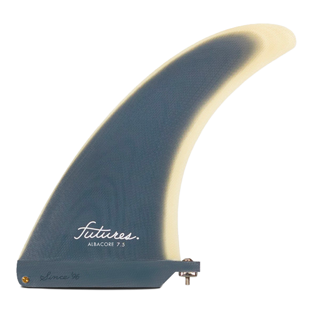 Futures - Ailerons Single - Albacore Fibre de verre flex 7.5" gris Viral surf