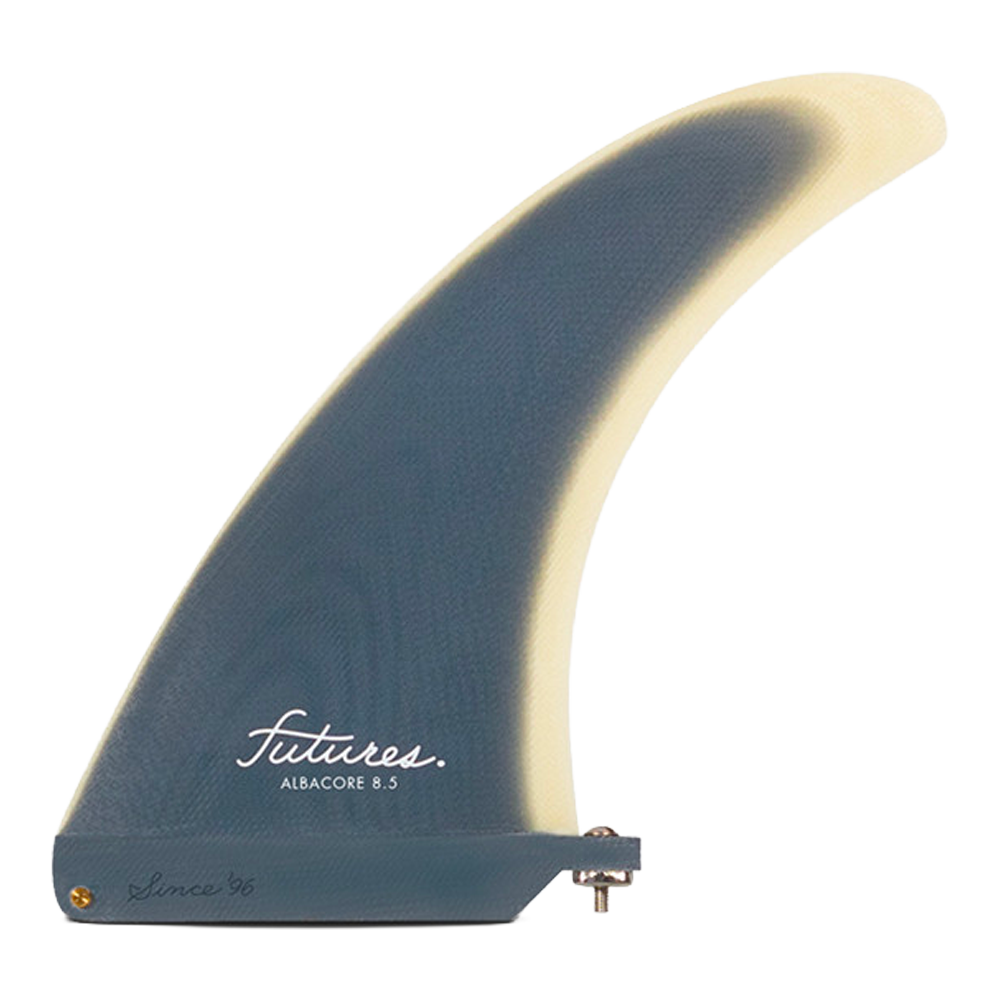 Futures - Ailerons Single - Albacore Fibre de verre flex 8.5" gris Viral surf
