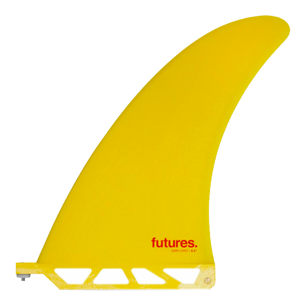 Futures - Ailerons Single - Gerry Lopez Fibre de verre 8.5" jaune Viral surf