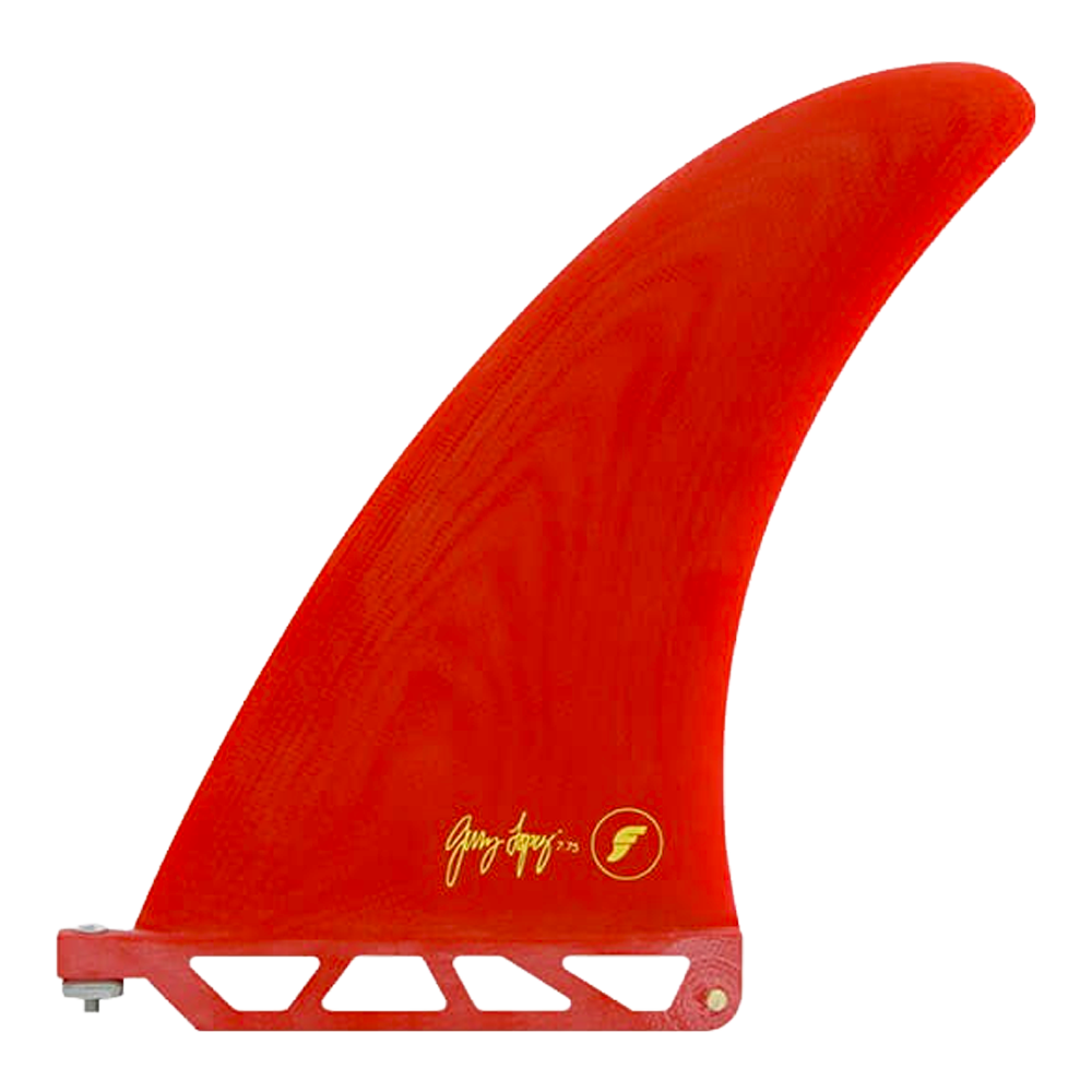Futures - Ailerons Single - Gerry Lopez solid Fibre de verre 7.75" rouge Viral surf