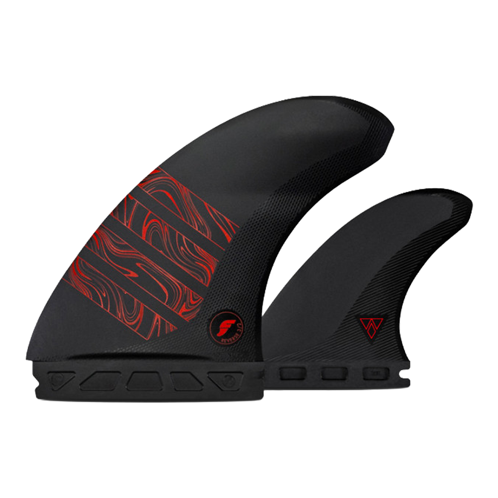 Futures - Ailerons Twin + 1 - 3/2 Reverse alpha series Carbon rouge Viral surf