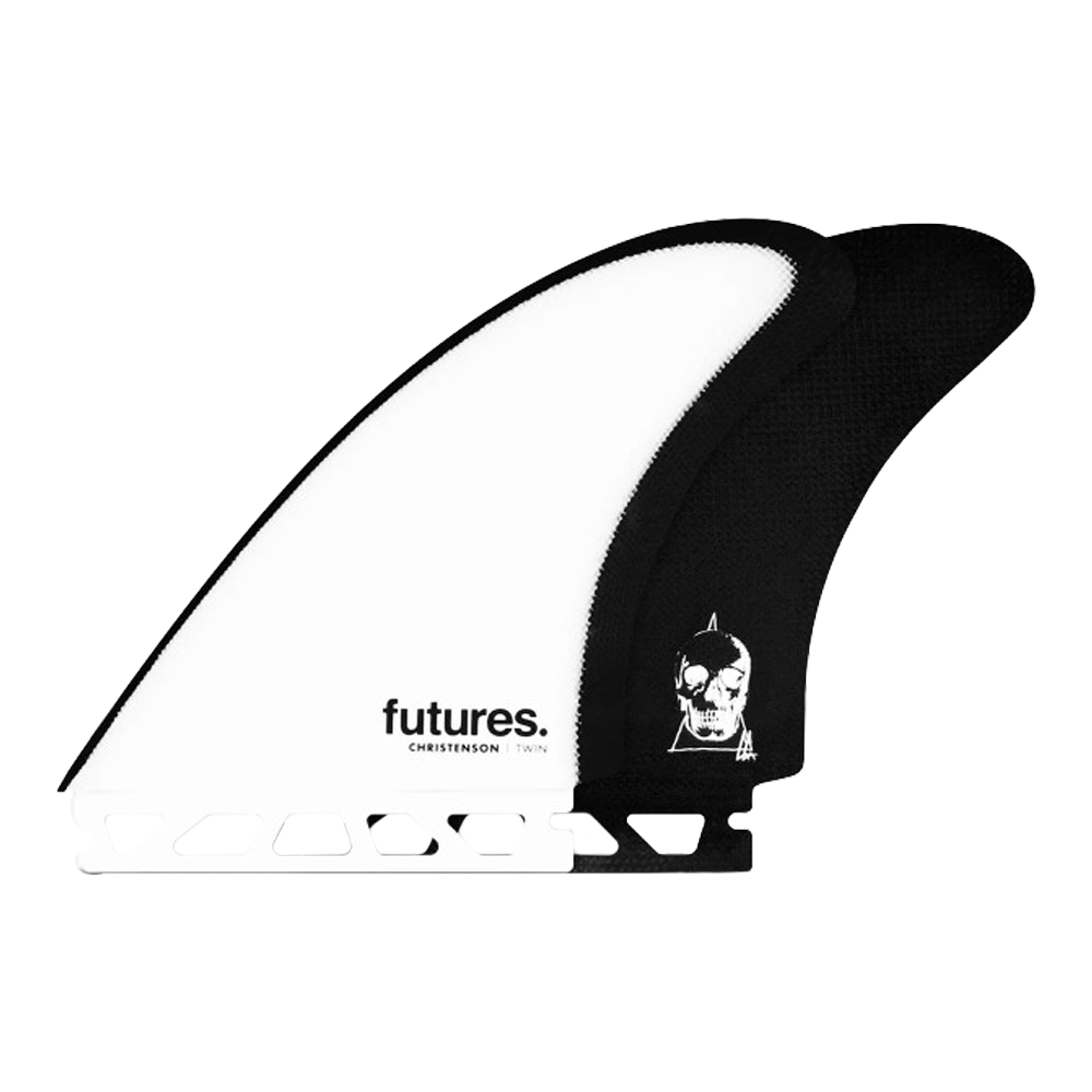 Futures - Ailerons Twins - Christenson Fibre de verre blanc Viral surf