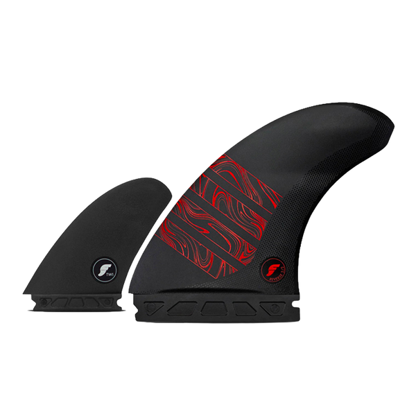 Futures - Ailerons Twinzers - Alpha reverse 3/2 Fibre de verre Rouge