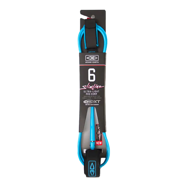 Ocean and earth - Leash - Comp pro 6' slimline ultra light bleu