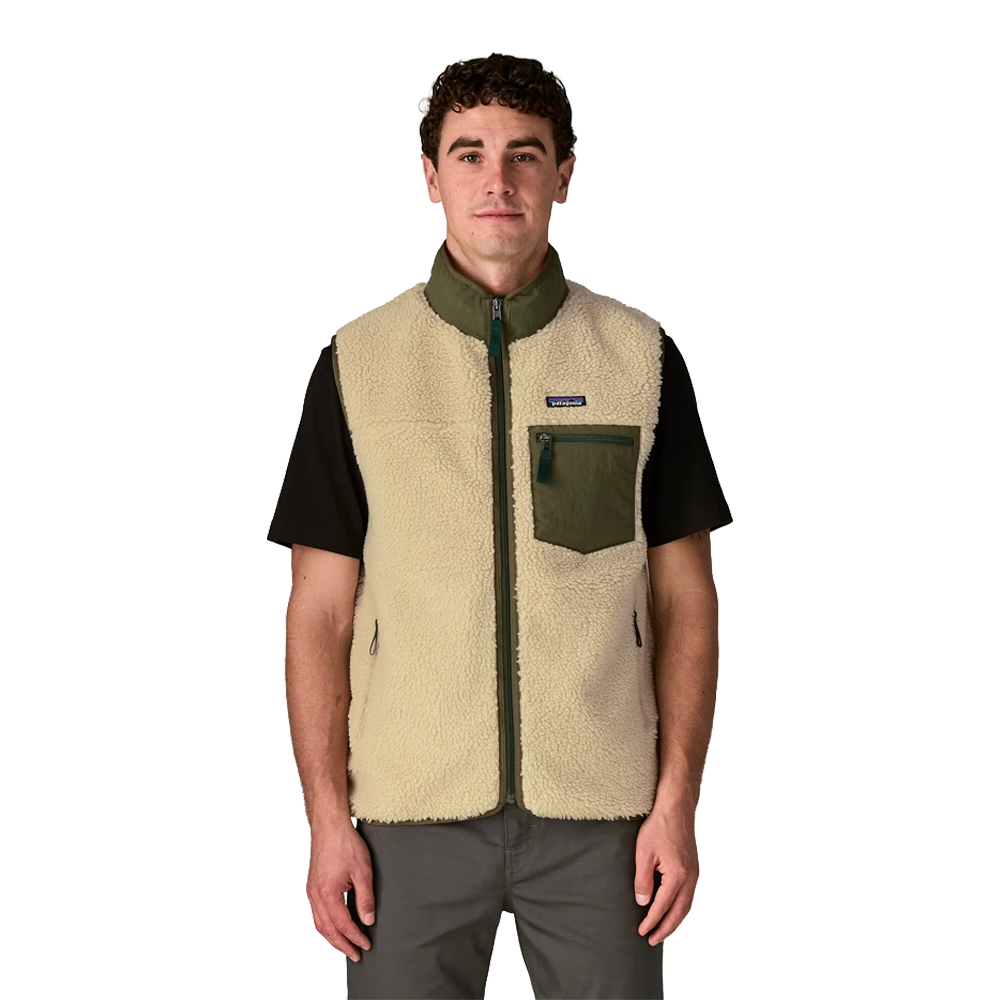 Patagonia - Vestes & surchemises - Classic Retro-X Vest - Dark Natural w/Basin Green Patagonia Purpose Trust