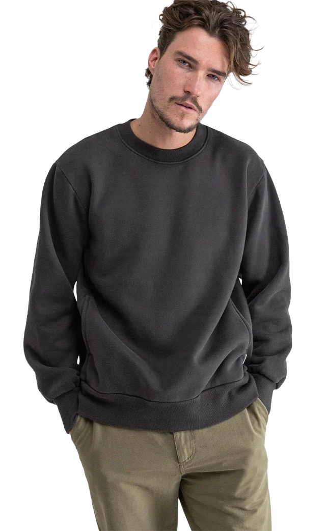 Rhythm - Pull homme - Classic fleece crew noir Shapers Club