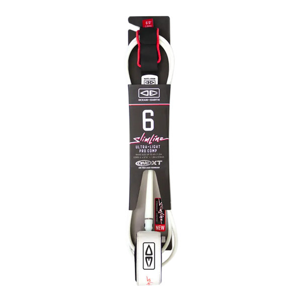 Ocean and earth - Leash - Comp 6' slimline light weight blanc