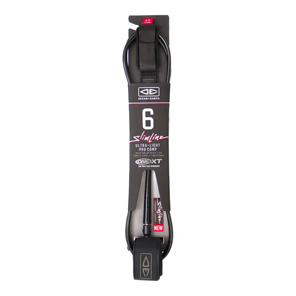 Ocean and earth - Leash - Comp pro 6' slimline ultra light noir