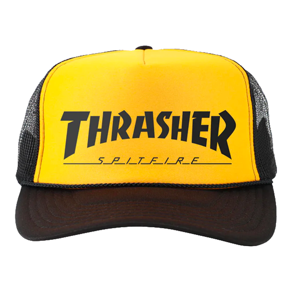 Thrasher - Casquettes - Spitfire Trucker noir gold noir V7 distribution