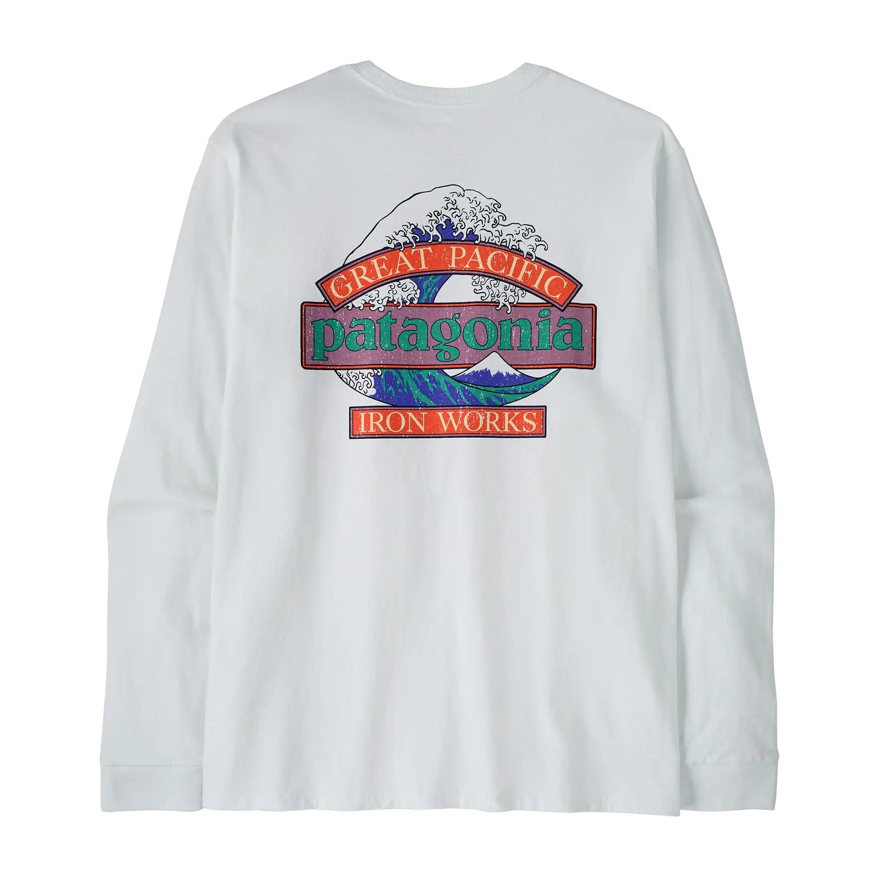 Patagonia - T-shirts - M's L/S Great Waves Responsibili-Tee blanc Patagonia Purpose Trust