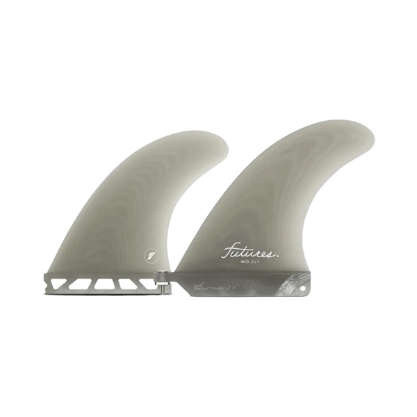 Futures - Ailerons Twins + 1 - Mid 2+1 Fibre de verre gris