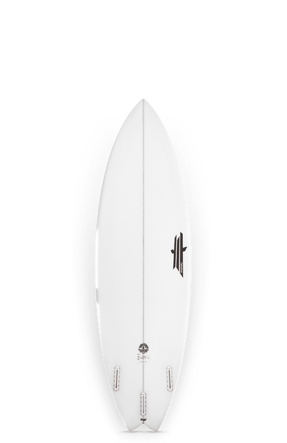 Shapers-Club- Une planche de surf Workbreaker élégante en blanc, avec des boîtiers d'ailerons noirs et un logo discret près du centre, est présentée sur un fond uni. Mesurant 6'2" x 20" x 2 5/8", elle dispose d'un volume de 33,7 L, alliant style et fonctionnalité pour attraper les vagues sans effort. -surfshop-surfboard