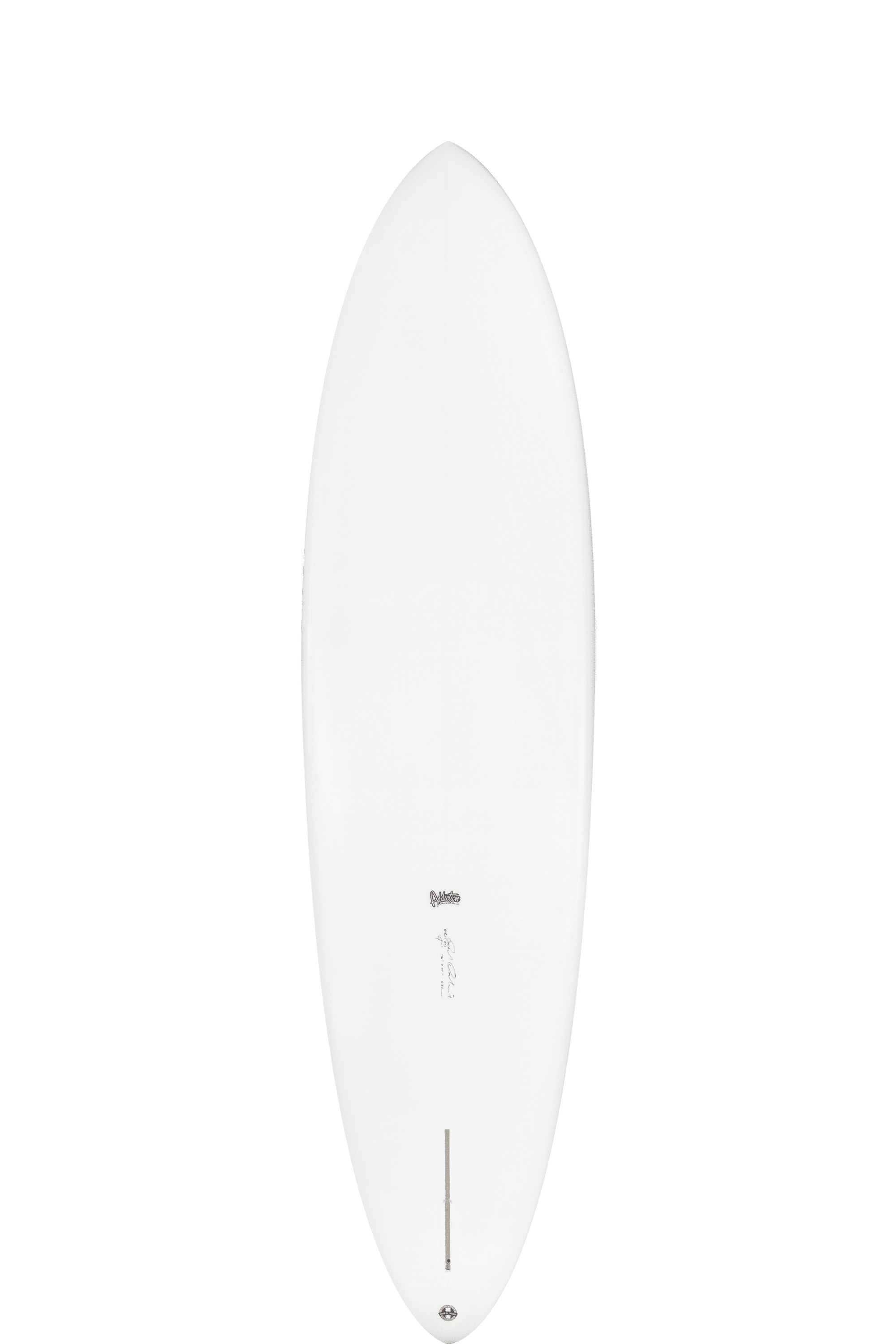 Shapers-Club- La planche de surf Addiction - Eldorado 7'1" x 20" x 2' 3/4" présente un design élégant et épuré qui donne l'impression de surfer sur les vagues à bord d'un Eldorado. Cette planche de surf blanche présente un nez légèrement arrondi et une queue étroite, avec des marquages minimaux tels qu'un petit logo près du centre et un autre près de la queue, le tout sur un fond blanc uni. -surfshop-surfboard