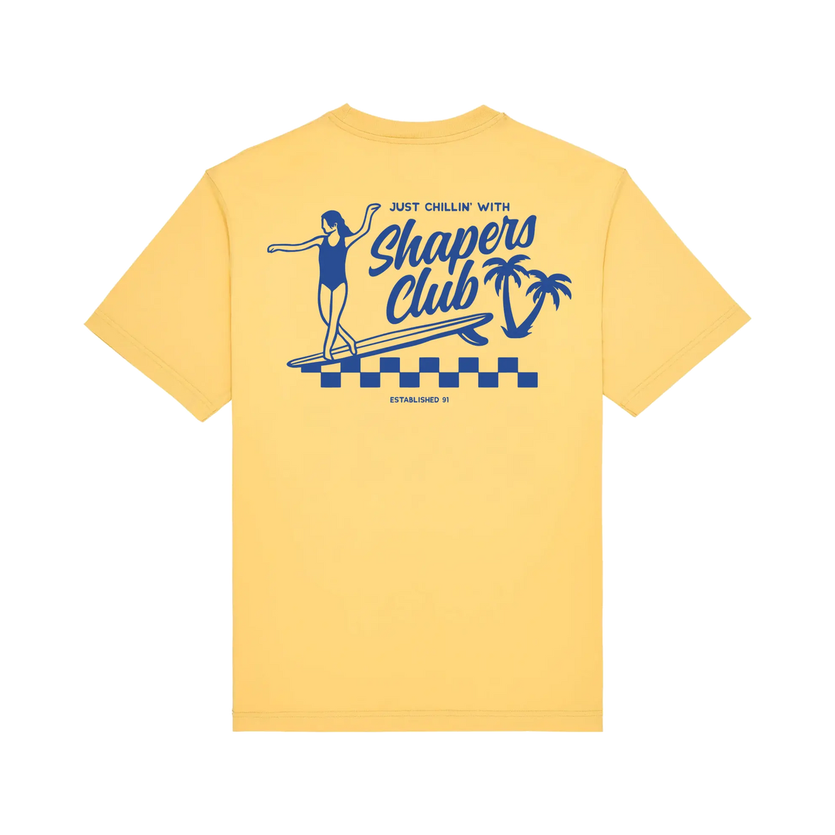 Shapers Club - Short sleeve t-shirt - Just Chillin' yellow Shapers club