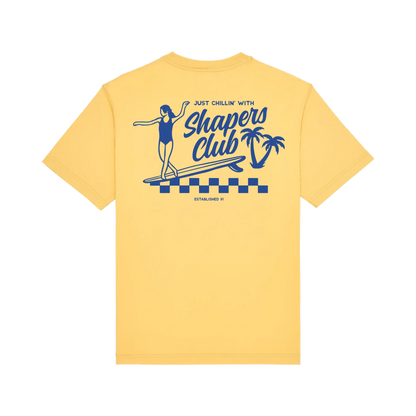 Shapers Club - Short sleeve t-shirt - Just Chillin' yellow Shapers club