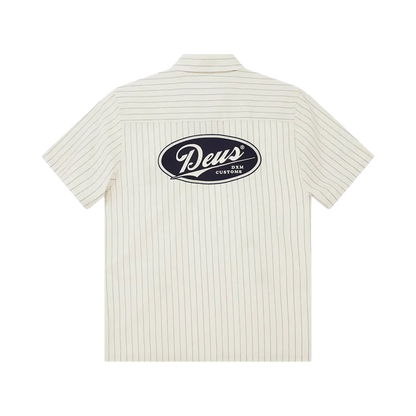 Deus Ex Machina - Short-sleeved shirts - Forecourt stripe shirt beige Deus ex machina