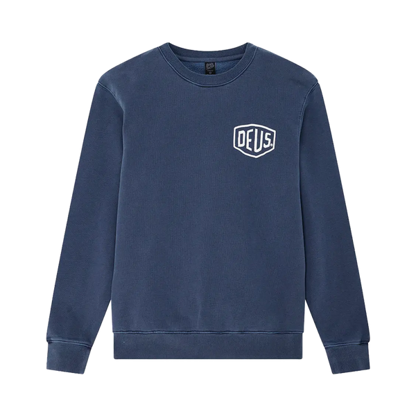 Deus Ex Machina - Sweats col rond - Shield garment dyed crew bleu