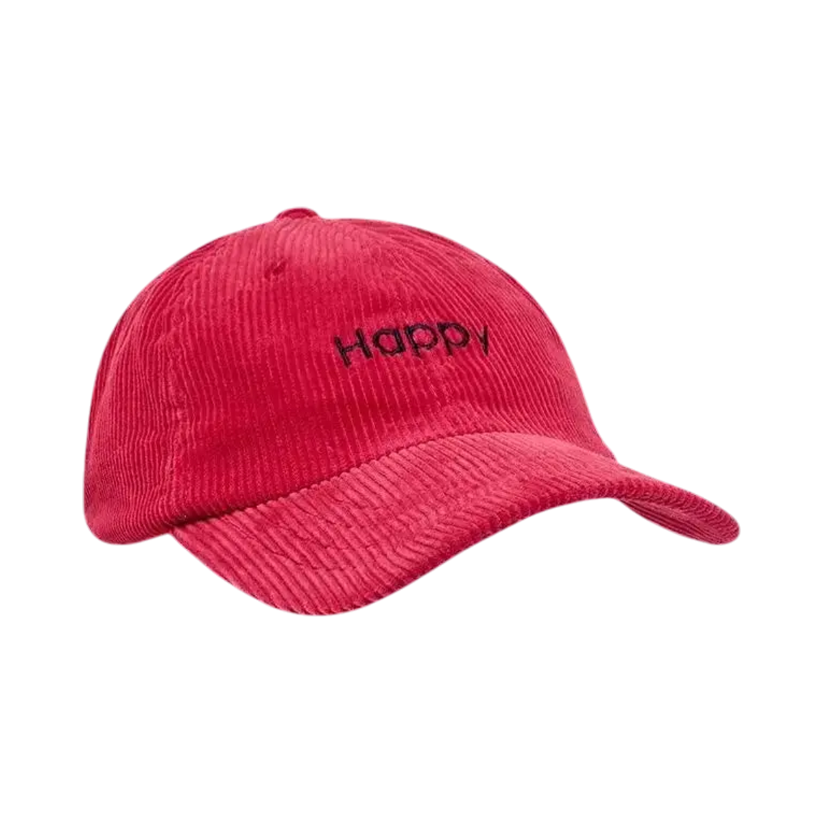 Surfshop red corduroy cap - Shapers Club House with Happy embroidery on the front