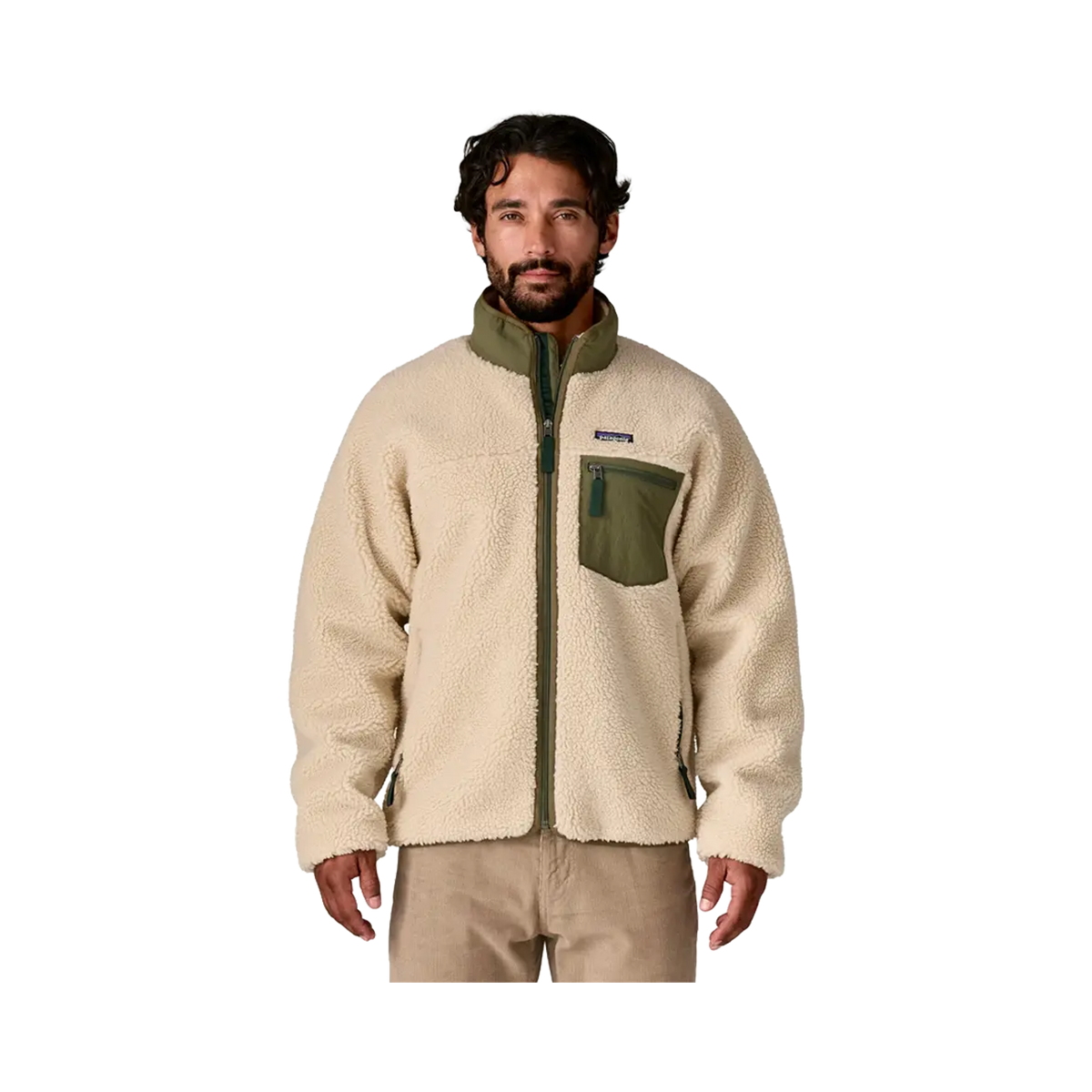 Patagonia - Jackets & Coveralls - Classic Retro-X Jkt - Dark Natural w/Basin Green Patagonia Purpose Trust