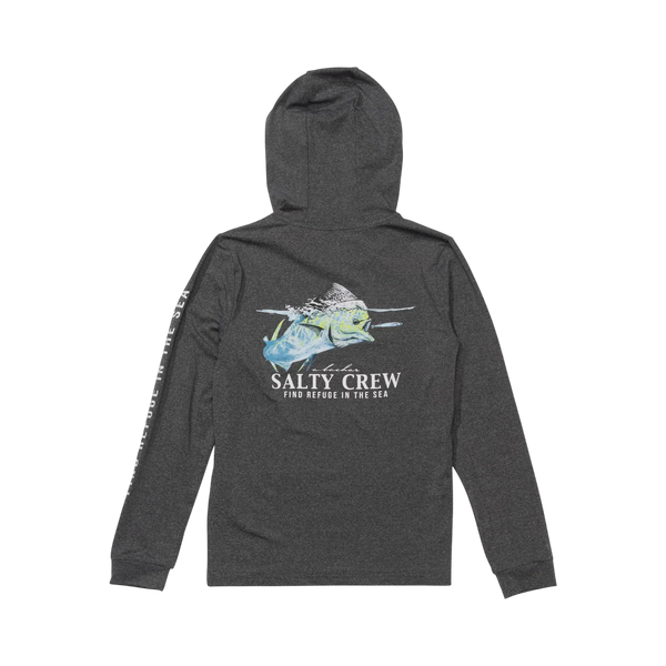 Salty crew - Long-sleeved T-shirts - Mahi surface boys hood sunshirt grey