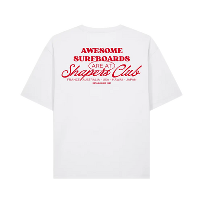 Shapers Club - Oversize T-Shirt - Awesome surfboards - White - Back side