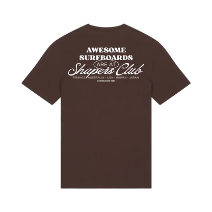 Shapers Club - Regular T-Shirt - Awesome surfboards - Brown - Back side