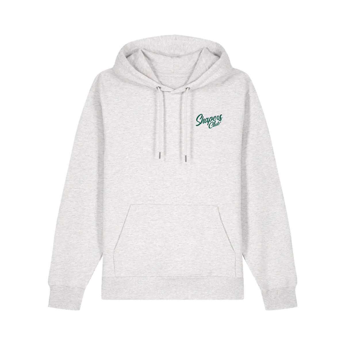 Shapers Club - Hoodie - Classic logo GREEN - Grey - Front
