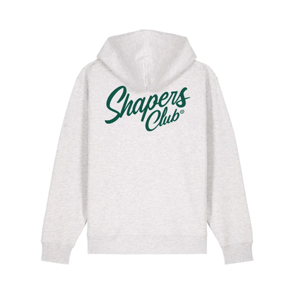 Shapers Club - Hoodie - Classic logo GREEN - Grey - Back