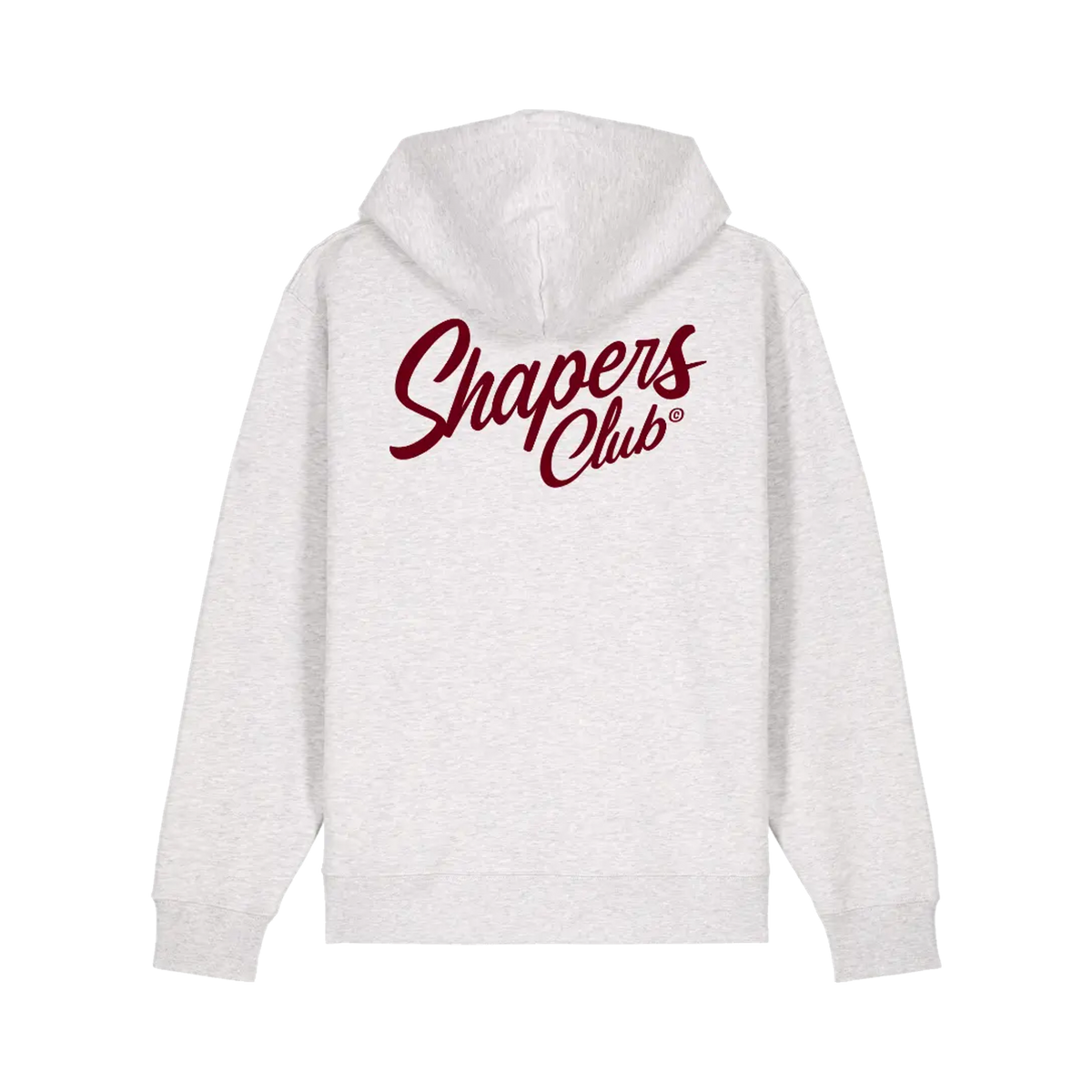 Shapers Club - Hoodie - Classic logo RED - Grey - Back
