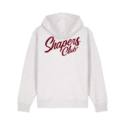 Shapers Club - Hoodie - Classic logo RED - Grey - Back