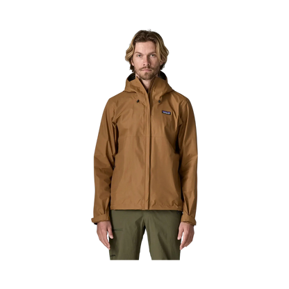 Patagonia M's Torrentshell 3L Rain Jkt brown - Waterproof jacket on transparent background - Surfshop Shapers Club House, La Rochelle