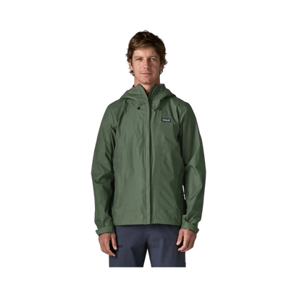 Patagonia M's Torrentshell 3L Rain Jkt green - Waterproof jacket on transparent background - Surfshop Shapers Club House, La Rochelle