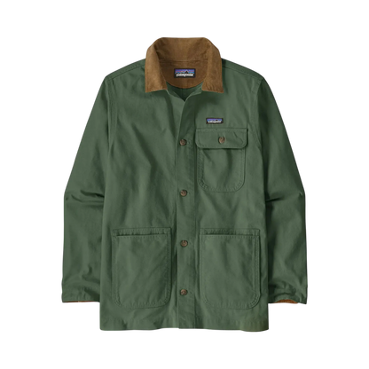 Patagonia M's Point Reyes Canvas Jkt green - Vest in canvas on a transparent background - Surfshop Shapers Club House, La Rochelle