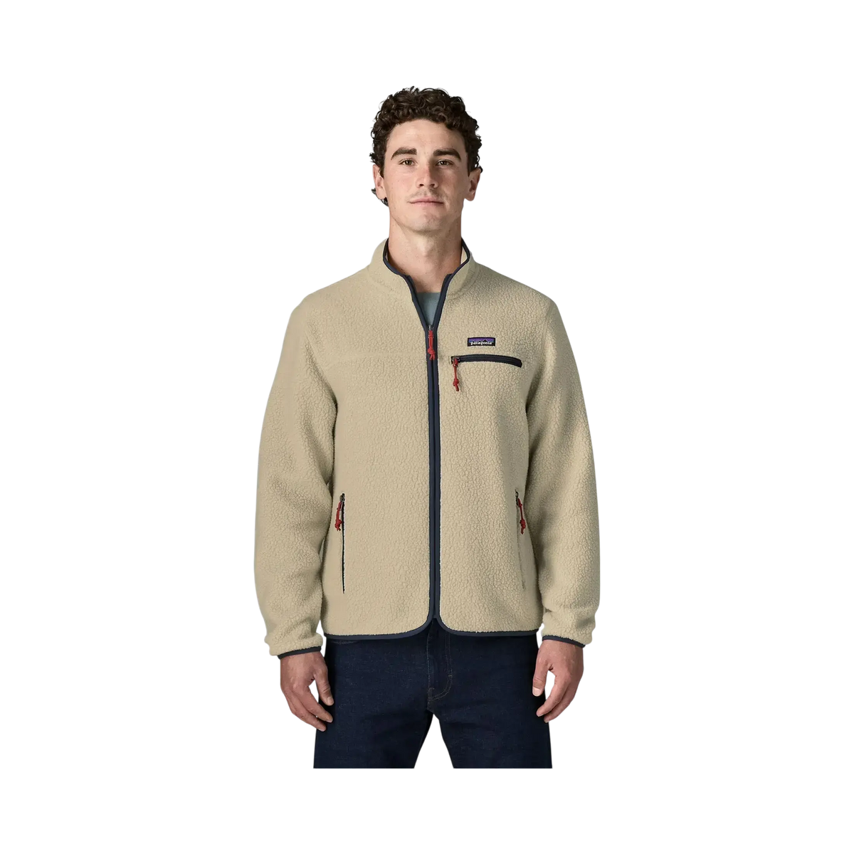 Patagonia M's Retro Pile Jkt yellow - Sherpa jacket on a transparent background - Surfshop Shapers Club House, La Rochelle