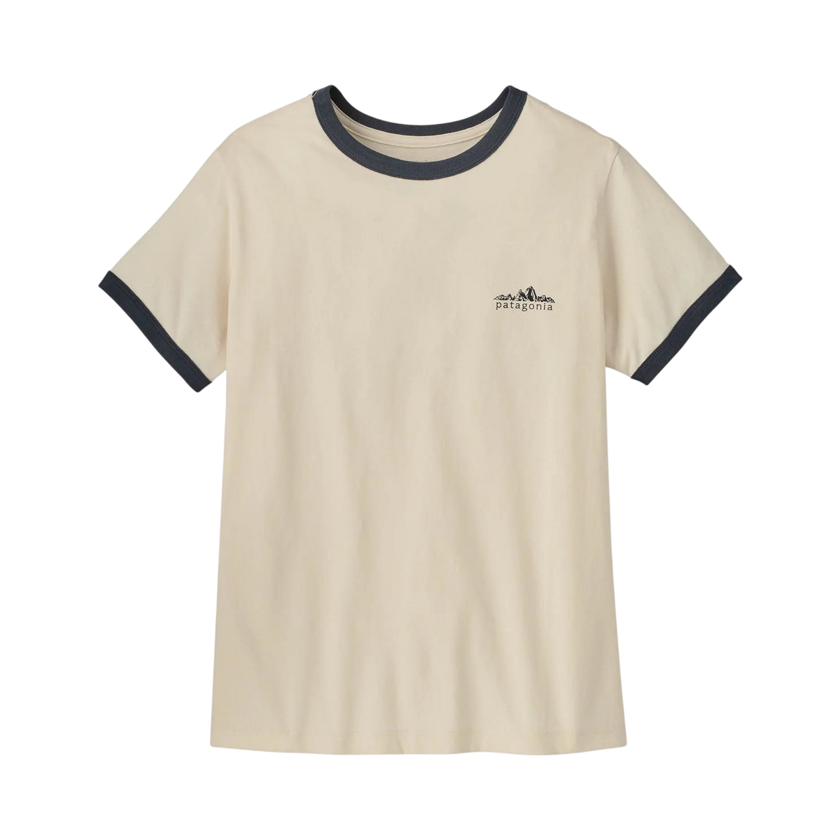 Patagonia - T-shirts - W's Fitz Roy Foothills Ringer Tee beige Patagonia Purpose Trust