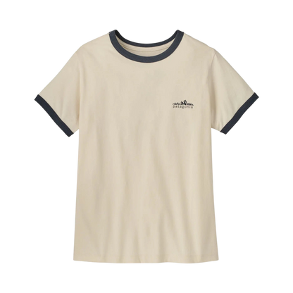 Patagonia - T-shirts - W's Fitz Roy Foothills Ringer Tee beige Patagonia Purpose Trust