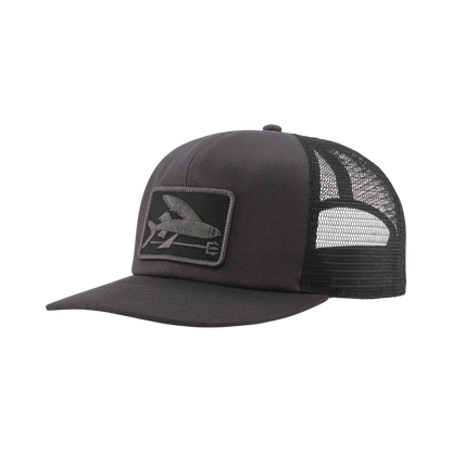 Black Patagonia Flying trucker cap Fish with breathable mesh, offered by Surfshop - Shapers Club House