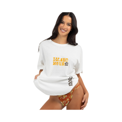 ISLAND HOUR OVERSIZED TEE M / US 30 / EU 40 BLANC - photo 2