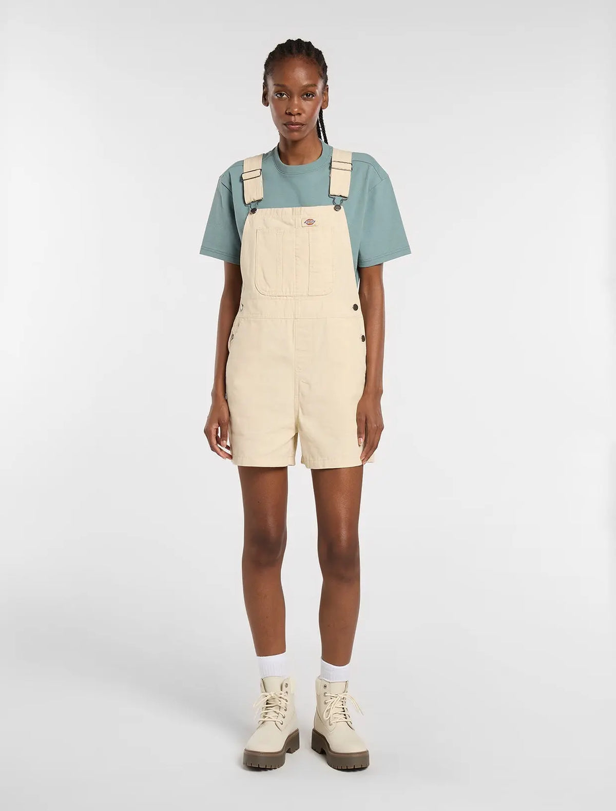 Dickies - Femme - Combinaisons / Combishorts - Lw canvas short bib w - Beige