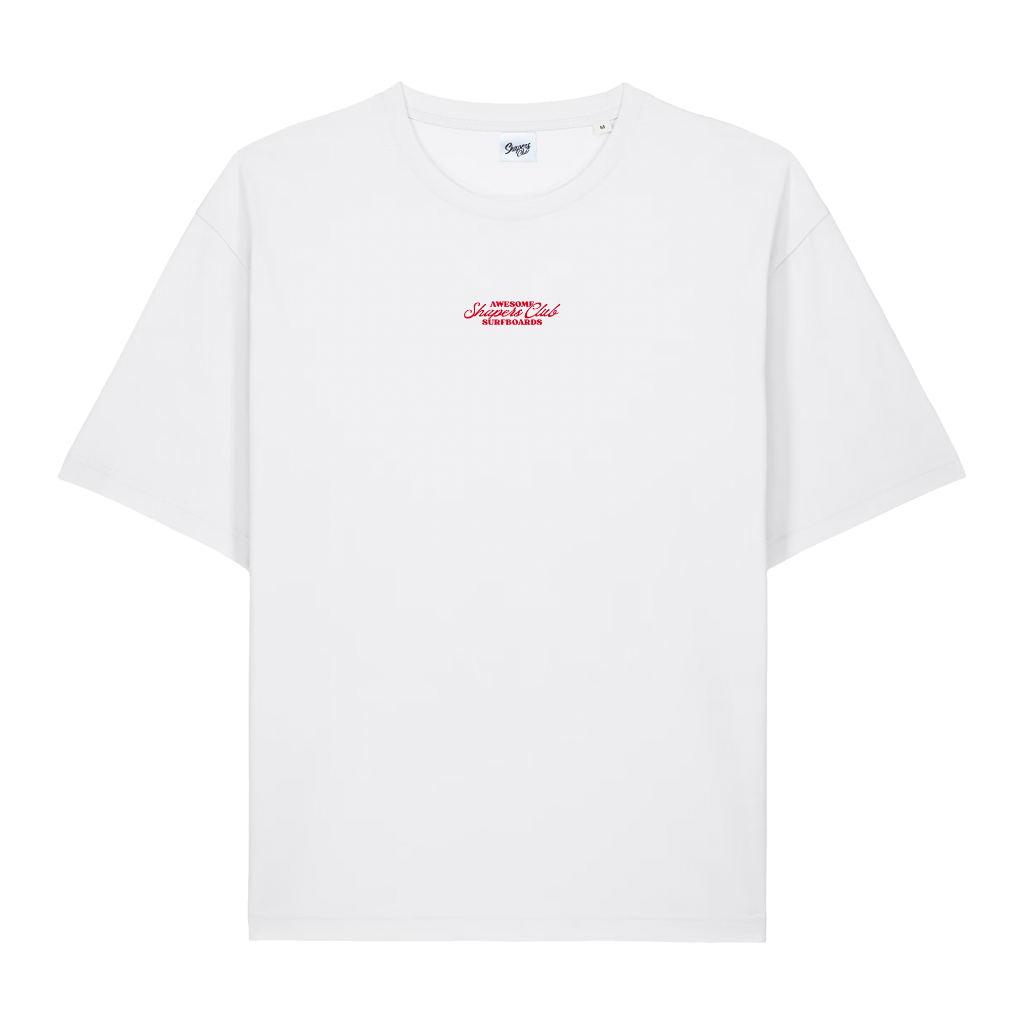 Shapers Club - T-Shirt Oversize - Awesome surfboards - Blanc - Face avant