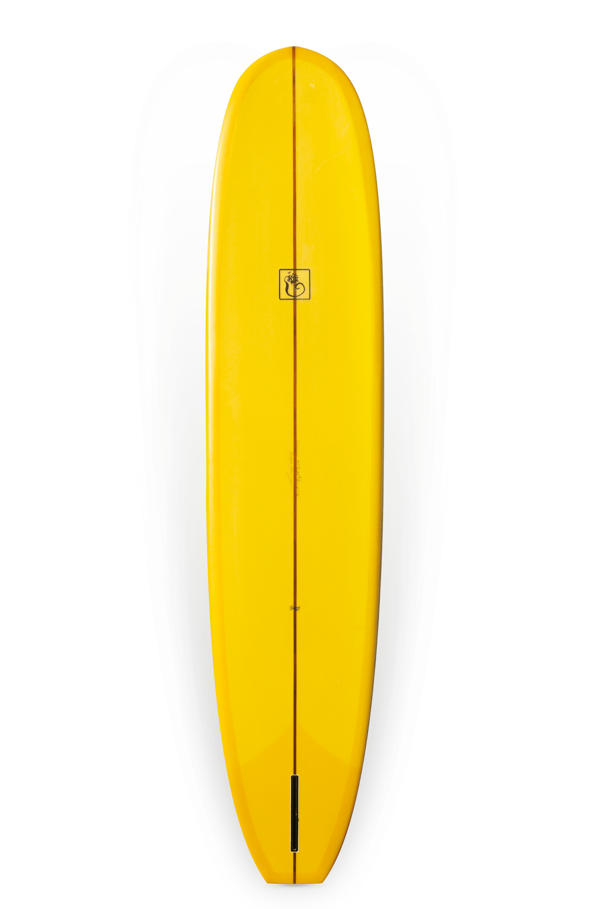 Shapers-Club- La Beau Young Pendulum est une planche de surf jaune vif au design épuré, arborant un logo minimaliste près du centre et équipée d'une configuration à aileron unique. Mesurant 9'1" x 22' 5/8" x 2' 5/8", cette planche se rétrécit en douceur du milieu plus large aux extrémités pointues, projetant une ombre douce en dessous. -surfshop-surfboard