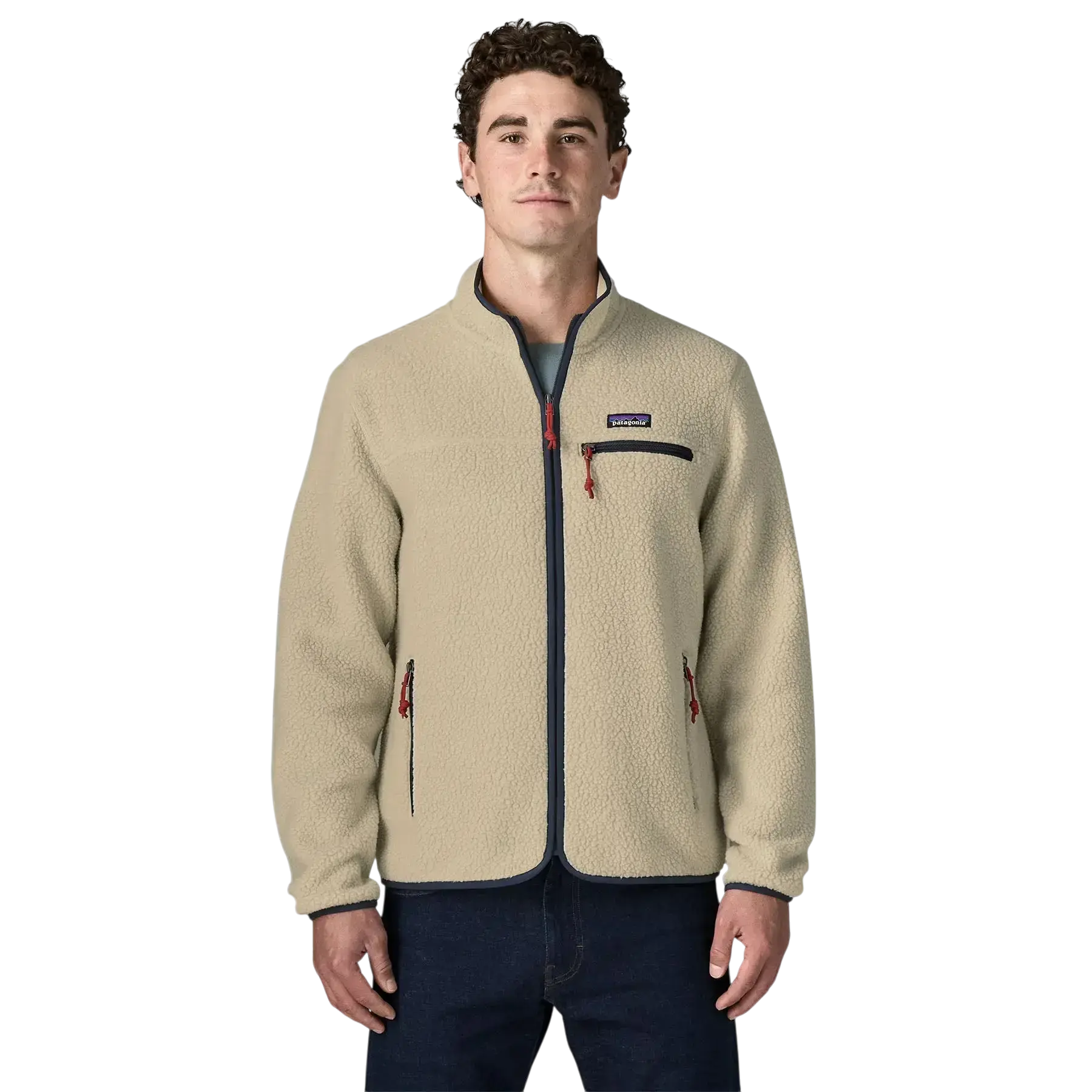 Patagonia M's Retro Pile Jkt jaune - Veste sherpa sur fond transparent - Surfshop Shapers Club House, La Rochelle