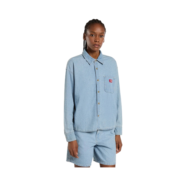 Dickies - Femme - Chemises - Lw denim shirt ls w - Bleu Vintage
