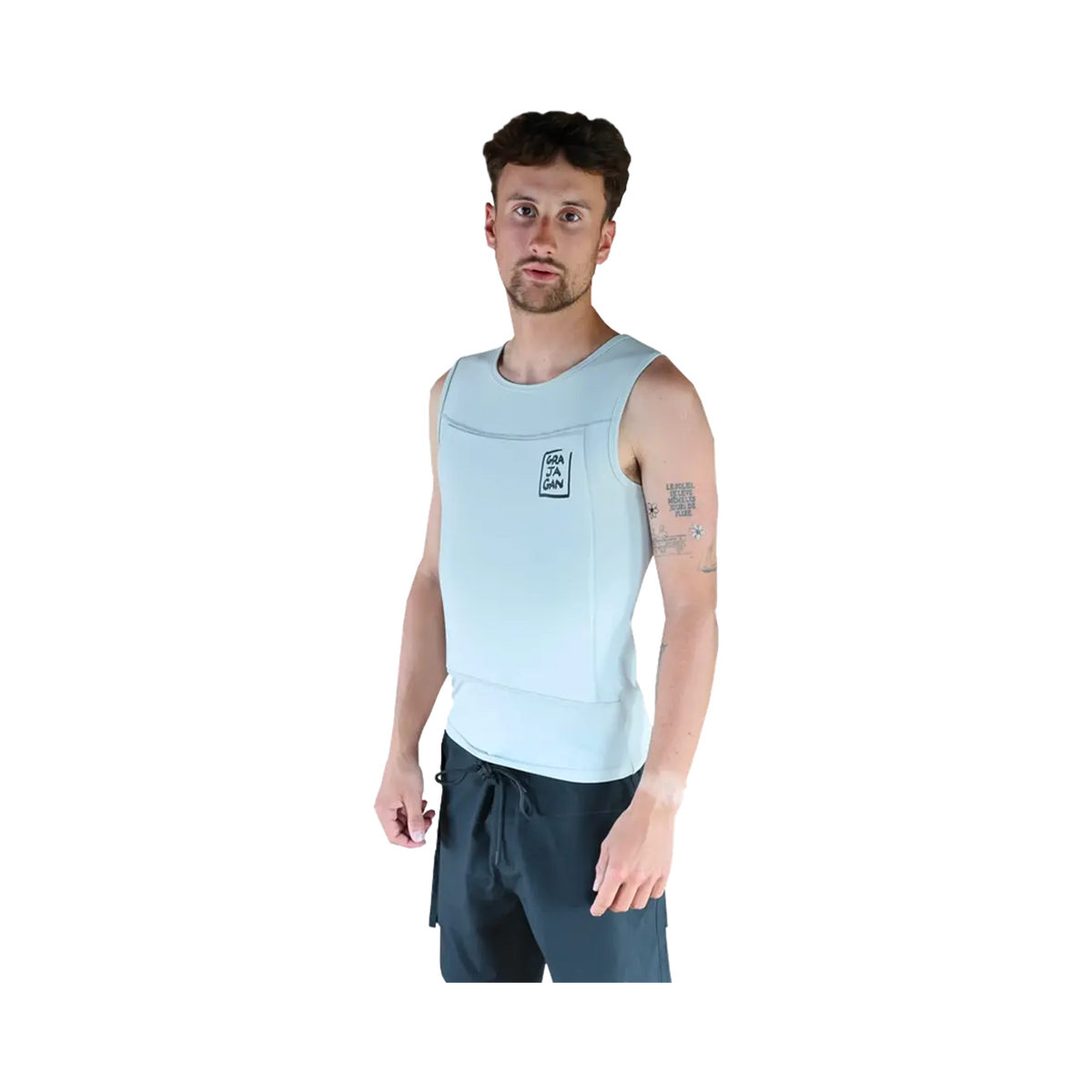 Grajagan - Men's vests & tops - Anti-changling sleeveless grey Surf Lounge