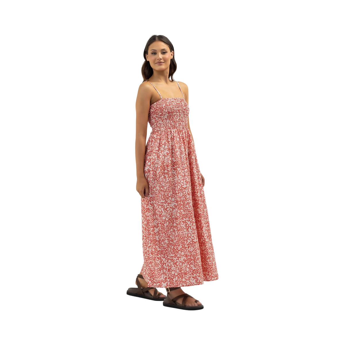 ISLANDER FLORAL SHIRRED MIDI DRESS S / US 28  / EU 38 MULTI COULEURS - photo 1